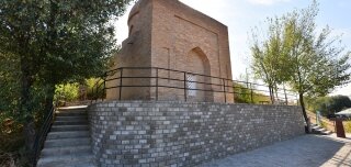 The mausoleum of Ibragim Ata is an architectural monument on the grave of Ibragim, famous preacher. It is situated on high hill in outskirts of the village of Sairam, on the road to the village of Aksu.
